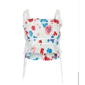 B13 Peter Som Floral Smocked Top Womens 6 Swiftie Lover Coquette Cottagecore‎